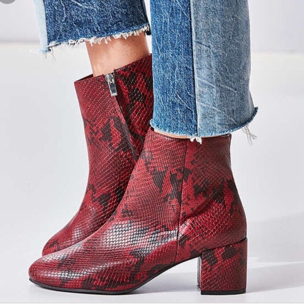 Maroon Snakeskin boots